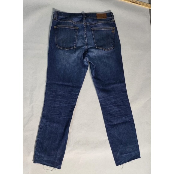 Madewell High Rise Slim Boyjean Dark Wash Denim Jeans Cropped Hem - Picture 2 of 11